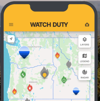 Watch Duty wildfire alerts app